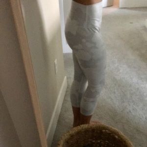 Also yoga white gray camo crops